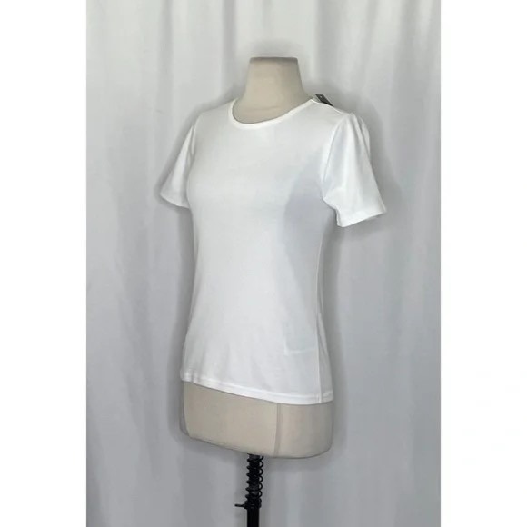 NWT!! J. CREW New Perfect Fit Short Sleeve T-Shirt Top Knit Solid White Small - Picture 5 of 12